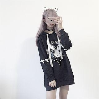 Rabbit Print Hoodie Sweatshirt