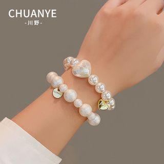 Heart / Faux Pearl Hair Tie