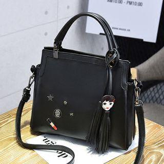 Embellished Tote With Tassel Charm