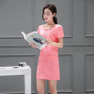 Plain Short Sleeve Mini Dress