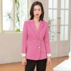 Double-breasted Blazer / Long-sleeve Blouse / Dress Pants