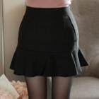 Inset Short Ruffle-hem Mini Skirt