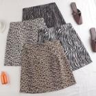 High-waist Printed Mini A-line Skirt