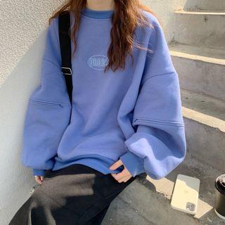 Embroidered Fleece-lined Hoodie / Corduroy Semi Dress