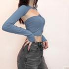 Set: Long-sleeve T-shirt + Tube Top