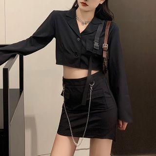 Set: Cropped Blazer + Mini Pencil Skirt