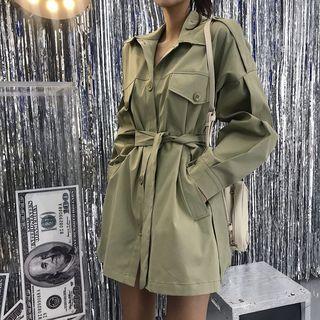 Plain Long-sleeve Loose-fit Jacket