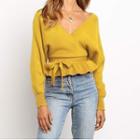 Tie-waist Peplum Sweater