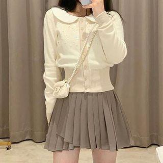 Peter Pan Collar Sequined Cardigan