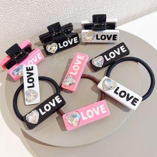 Rhinestone Heart Hair Claw / Hair Clip / Hair Tie