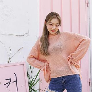 Tie-cuff Dip-back Oversized Sweater