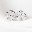 Rhinestone Clover Stud Earring