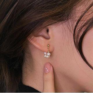 Faux Pearl Alloy Earring 1 Pair - Eh1128 - Earrings - Gold - One Size
