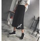 Embroidered Capri Wide Leg Pants