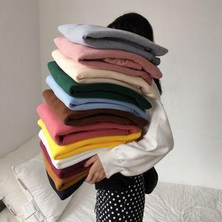 Plain Crewneck Fleeced Sweatshirt