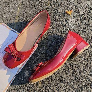 Low-heel Bow-accent Pumps