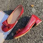 Low-heel Bow-accent Pumps