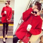 Pointelle Detail Knit Sweater