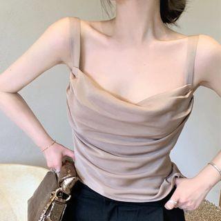 Sleeveless Plain Camisole Top Camisole Top - As Figure - One Size