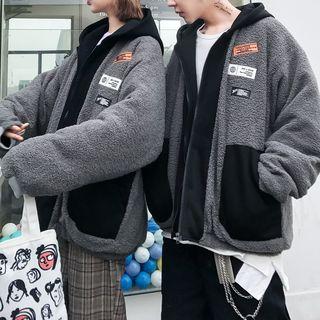 Couple Matching Hooded Fleece Panel Padded Jacket
