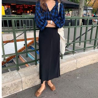 Stitched H-line Maxi Skirt