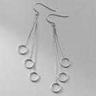 Hoop Drop Earring 1 Pair - S925 Silver Earrings - Silver - One Size
