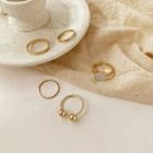 Set Of 5: Open Ring Gold - One Size