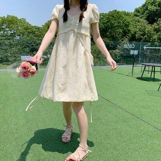 Frilled Puff Sleeve Dress