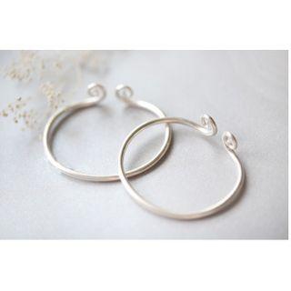 Monkey King Sterling Silver Open Bangle Silver - One Size