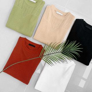 Slim-fit Pointelle-knit Top