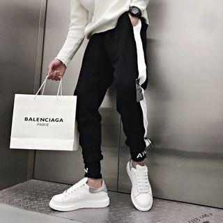 Contrast Trim Drawstring Cropped Sweatpants