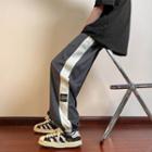 High-waist Striped Applique Sweatpants
