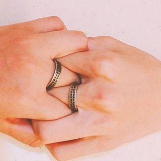 Stainless Steel Triangle Patterned Ring