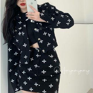 Crisscross Shirt Jacket / A-line Skirt