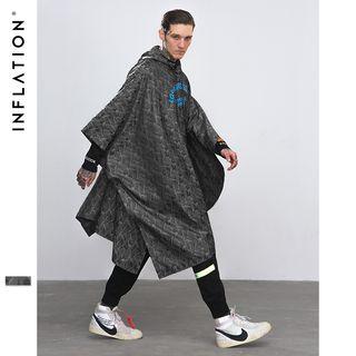 Lightweight Dolman-sleeved Printed Camo Rain Coat Camo - M