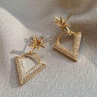 Alloy Star V Shape Dangle Earring