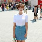 Crewneck Short-sleeve Slim-fit T-shirt