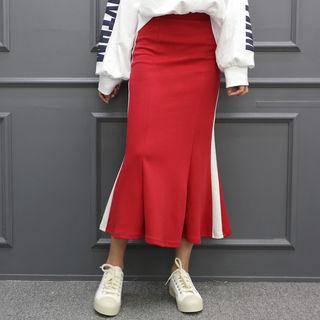 Pipe-trim Mermaid Maxi Skirt