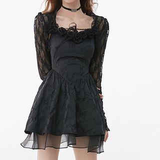 Ruffle Trim Lace Shrug