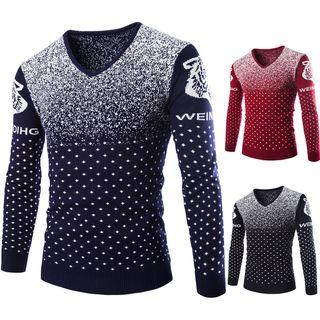 Dotted V-neck Sweater
