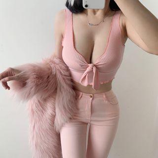 Deep V-neck Crop Tank Top