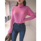 Colored High-neck Textured Top