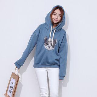 Cat Embroidered Hoodie