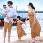 Family Matching Sleeveless Patterned Dress / Short-sleeve Top / Shorts