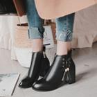 Chunky-heel Ankle Boots With Tassel