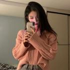 Turtleneck Long-sleeve T-shirt / Cable-knit Sweater
