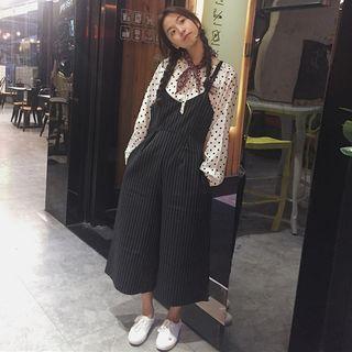 Pinstriped Wide Leg Jumper Pants