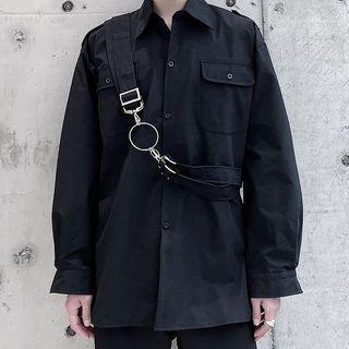 Buckled Strap Long-sleeve Shirt