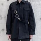 Buckled Strap Long-sleeve Shirt