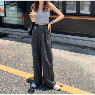 Floral Cropped Cardigan Top / Plain Pants